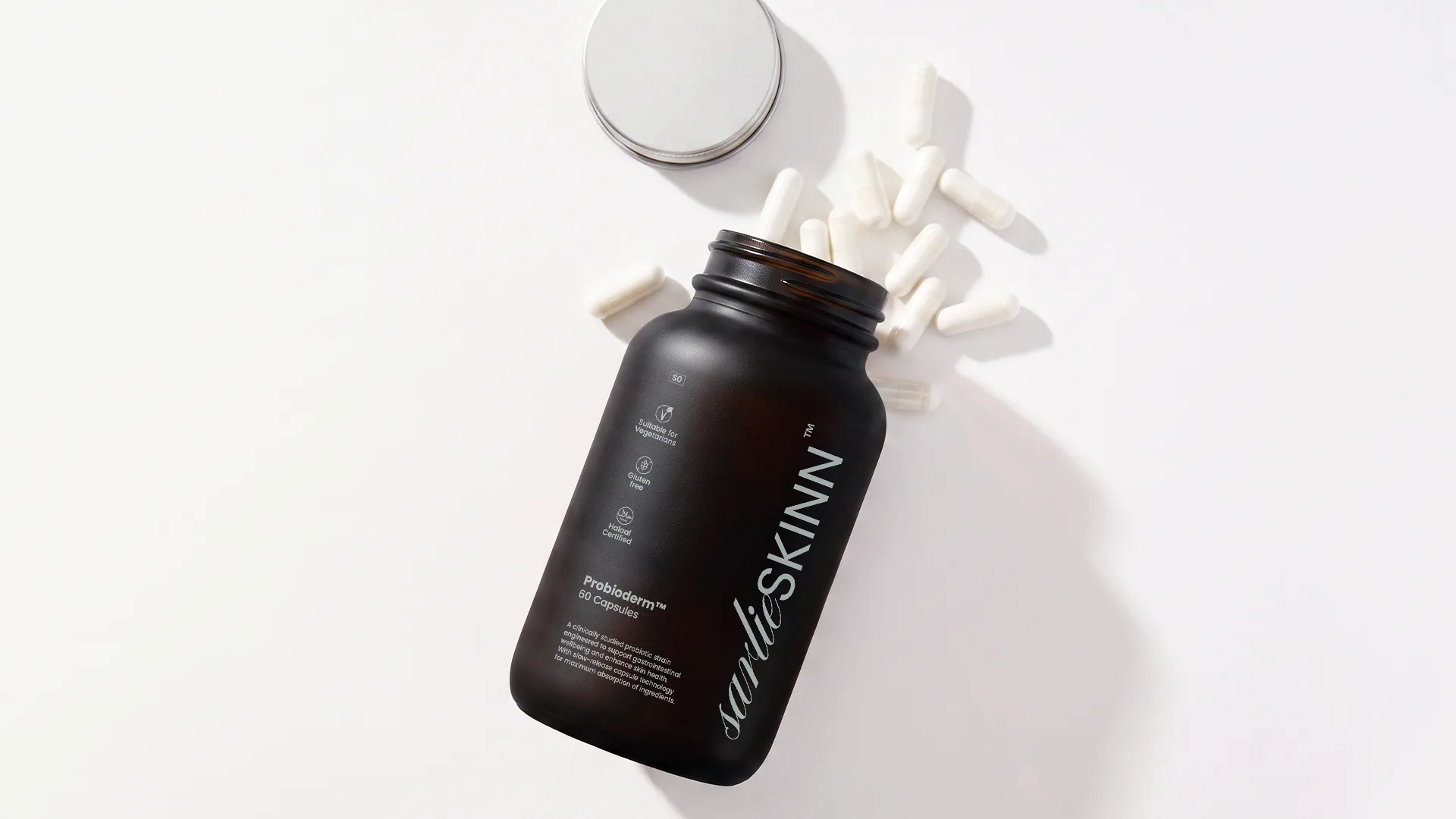 Probioderm bottle with capsules